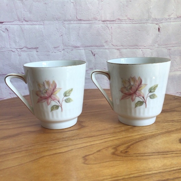 Vintage Scherzer Bavaria Floral Porcelain Mugs - Set of 2 - Picture 3 of 10